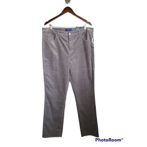 Talbots grey straight high waisted corduroy pants size 16 NWT